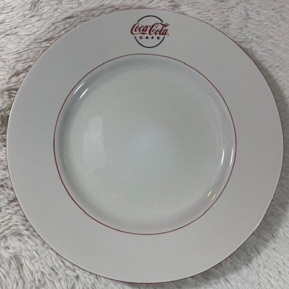 Vintage Coca-Cola x Gibson Coca-Cola Cafe Red Trim 11" Dinner Plate - Picture 3 of 10